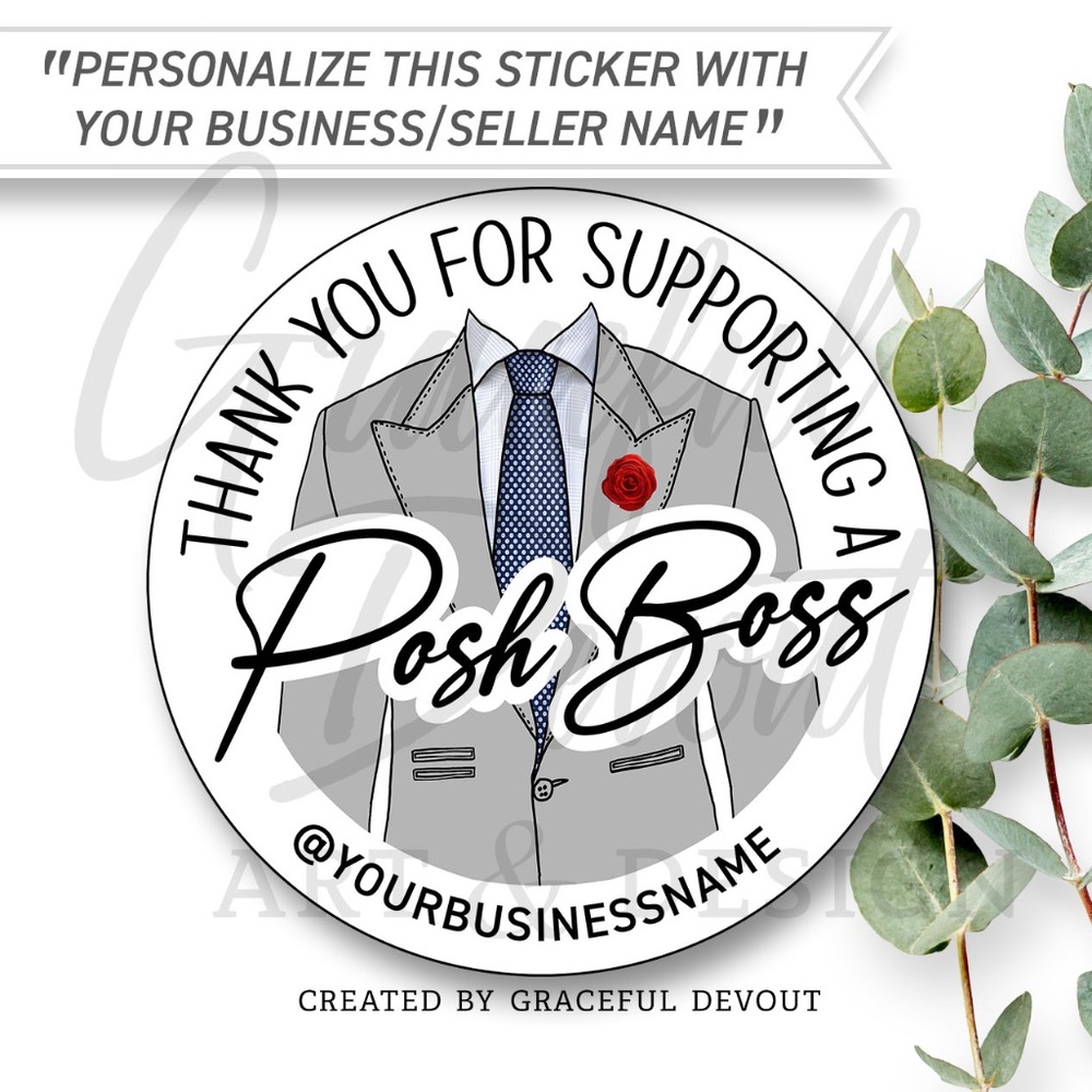Thank You For Supporting A Posh Boss  - 2" (inches) (96ct.) Stickers